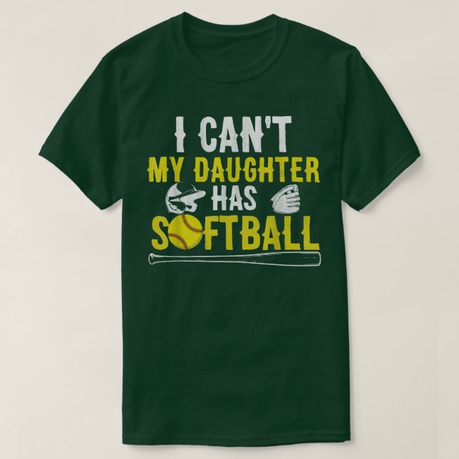 Camiseta No puedo mi hija tiene mola y papá de softball (Diseño del anverso)