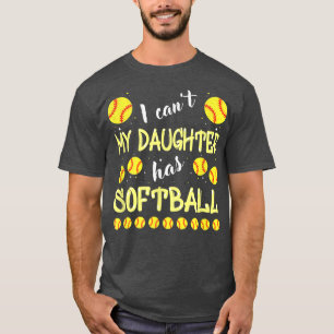 Camiseta No puedo mi hija tiene softball para papá y mamá 1