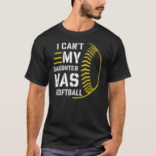 Camiseta No puedo mi hija tiene softball para papá y mamá 1