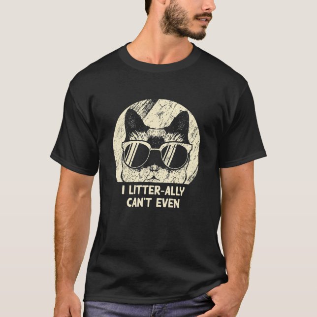 Camiseta No puedo ni siquiera gatito que le gusta comerse. (Anverso)