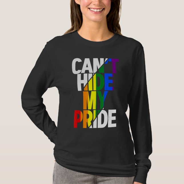 Camiseta No puedo ocultar mi orgullo Lgbtq Bandera del Orgu (Anverso)