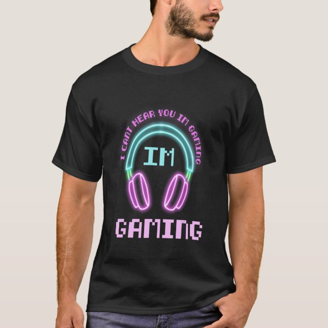 Camiseta No puedo oírte estoy jugando a videojuegos ocupado (Anverso)