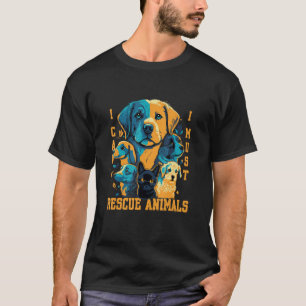 Camiseta No puedo rescatar animales Mascotas perros gatos a