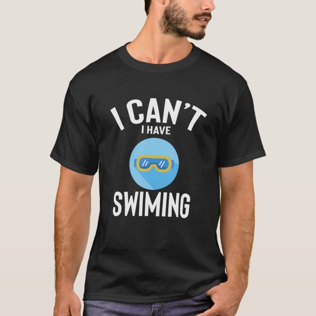 Camiseta No puedo tener hombres de Chiste de natación basta (Anverso)