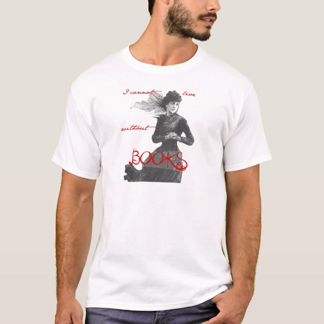 Camiseta No puedo vivir sin los libros (Anverso)
