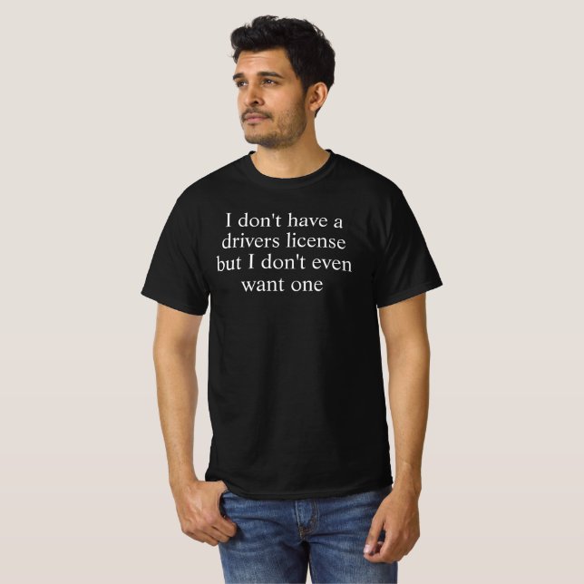 Camiseta no quiero carnet de conducir (Anverso completo)
