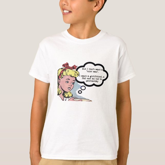 Camiseta No quiero un "buen hombre" - té feminista (Anverso)