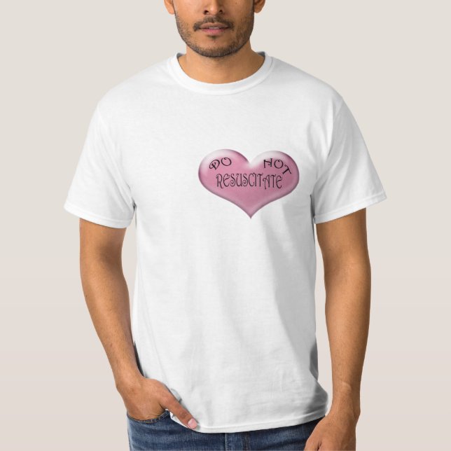 Camiseta No reanime el corazón rosado (Anverso)