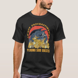 Camiseta No retrasar la búsqueda lateral Dungeon RPG Dice 