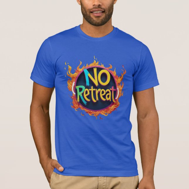 Camiseta No Retreat T-Shirt Bold Fire Graphic Tee (Anverso)