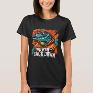Camiseta No retrocederemos en azul y Naranja Gator White