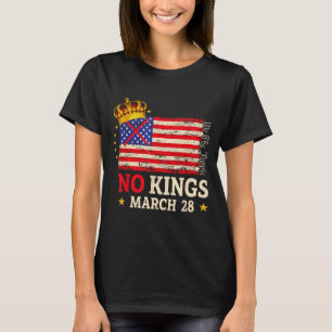 Camiseta No reyes marcha 28 2026 no reyes día bandera de ee