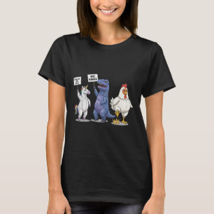 Camiseta No Reyes Unicornio Divertido, Dinosaurio, Pollo Pr