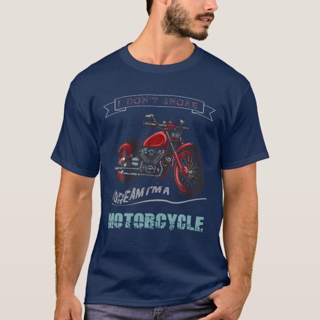Camiseta No ronco, sueño que soy una moto divertida. (Anverso)