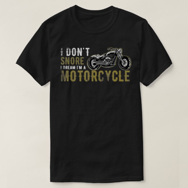 Camiseta No ronco, sueño que soy una motocicleta angustiada (Diseño del anverso)