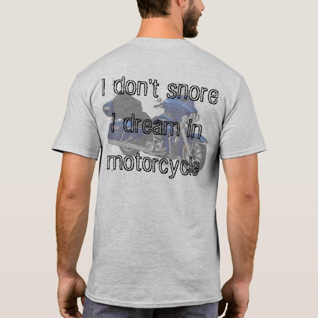 Camiseta No ronco, yo soño en motocicleta (Reverso)