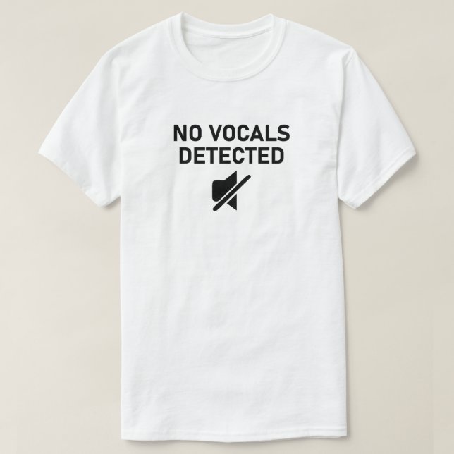 Camiseta No se detectaron vocales con diseño de audio mínim (Diseño del anverso)