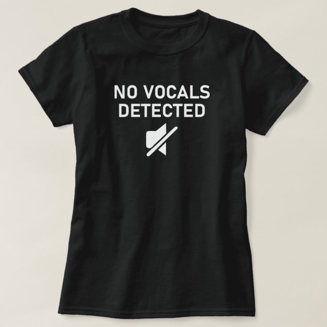 Camiseta No se detectaron vocales con diseño de audio mínim (Diseño del anverso)