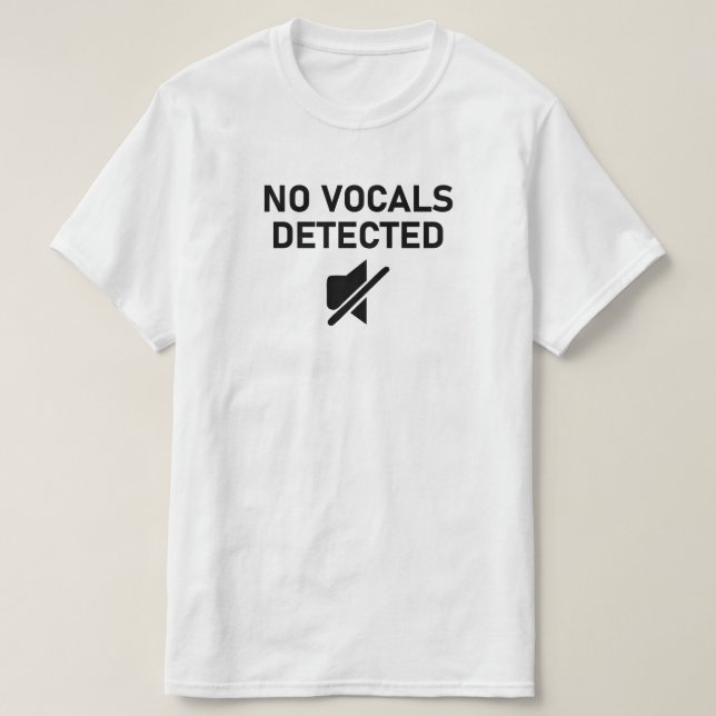 Camiseta No se detectaron vocales con diseño de audio mínim (Diseño del anverso)