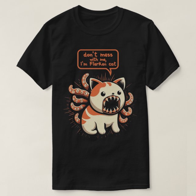 Camiseta No se metan con el gato (Diseño del anverso)