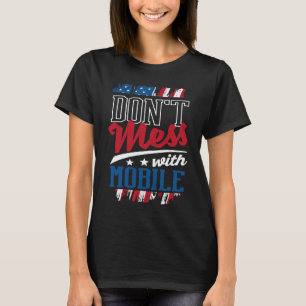 Camiseta No se metan con humor móvil de Alabama al viaje a