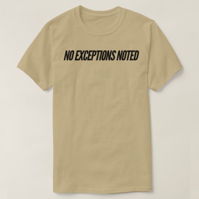 Camiseta No se observaron excepciones (Diseño del anverso)