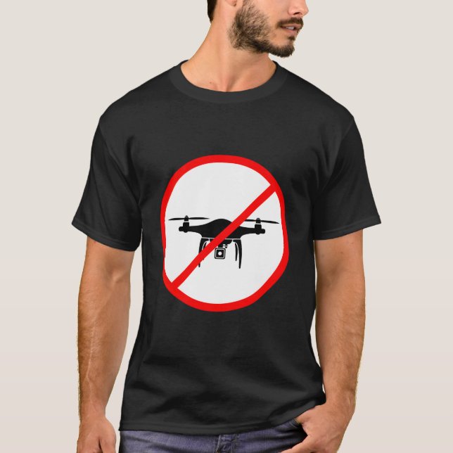 Camiseta No se permite el Rótulo de zona de drones (Anverso)