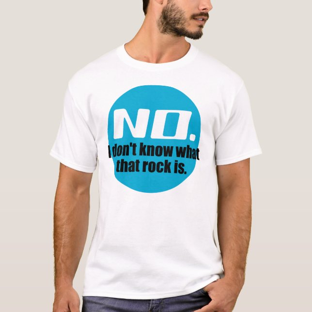 Camiseta No sé qué es esa roca (azul) (Anverso)