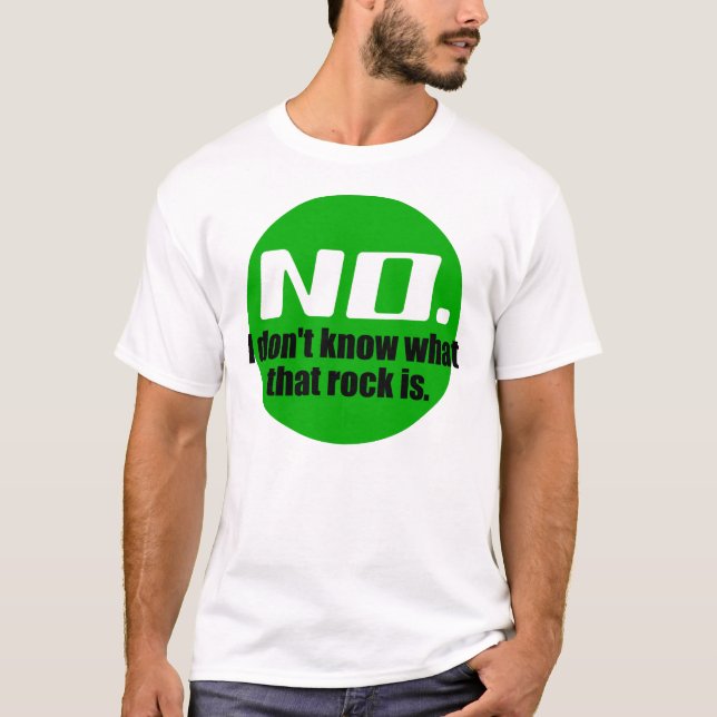 Camiseta No sé qué es esa roca (verde) (Anverso)