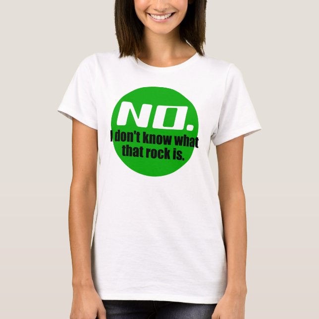 Camiseta No sé qué es esa roca (verde) (Anverso)