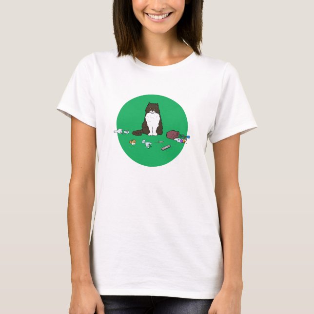 Camiseta No sé qué pasó - Gato Culpable (Anverso)