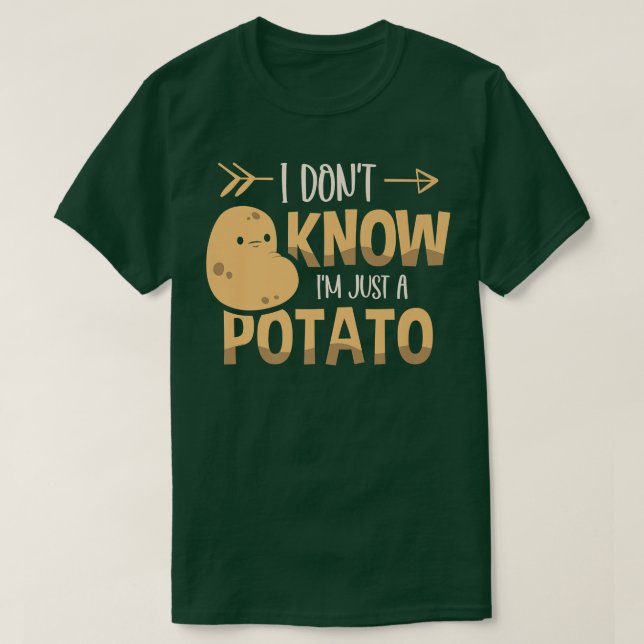 Camiseta No sé que soy sólo un tato vegetariano de papa par (Diseño del anverso)