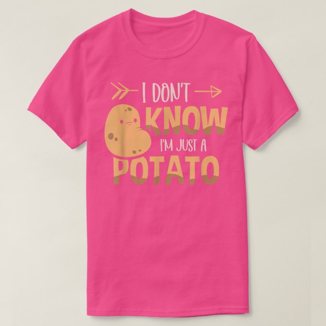 Camiseta No sé que soy sólo un tato vegetariano de papa par (Diseño del anverso)