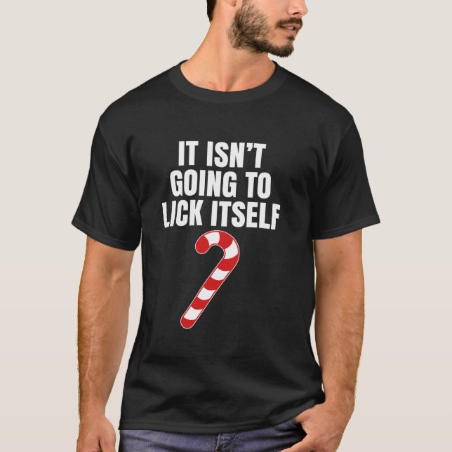Camiseta No se va a lamer a sí misma la graciosa Navidad Ad (Anverso)