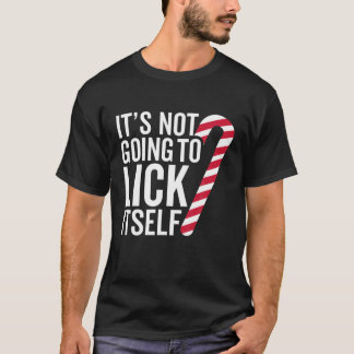 Camiseta No se va a lamer a sí mismo Navidades Candy Cane
