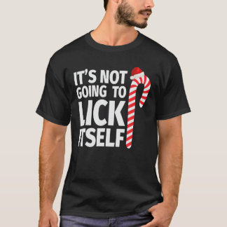 Camiseta No se va a lamer a sí mismo Navidades Candy Cane