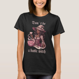 Camiseta No Seas una Bruja Básica Chica Negra con Cóctel