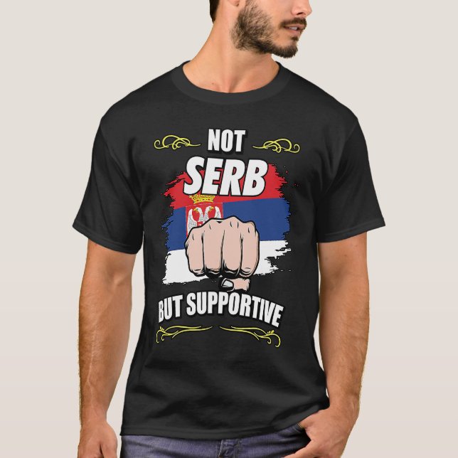 Camiseta No serbio sino solidario viaje turista serbio Serb (Anverso)