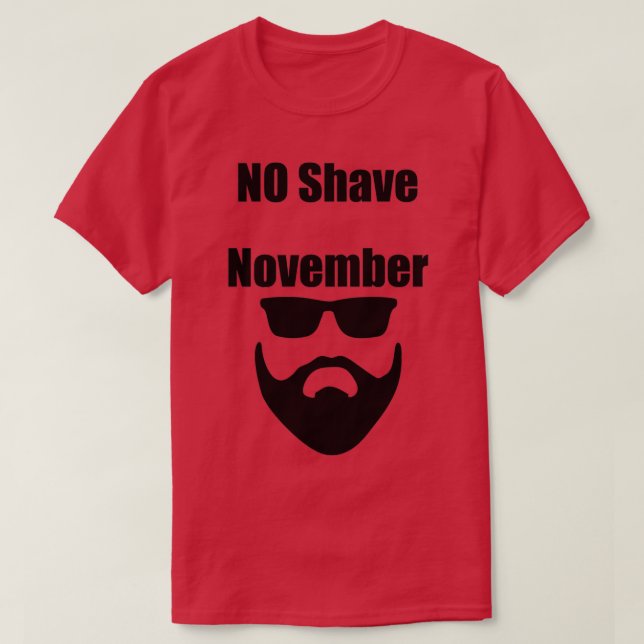 Camiseta No Shave Noviembre arte de barba completa (Diseño del anverso)