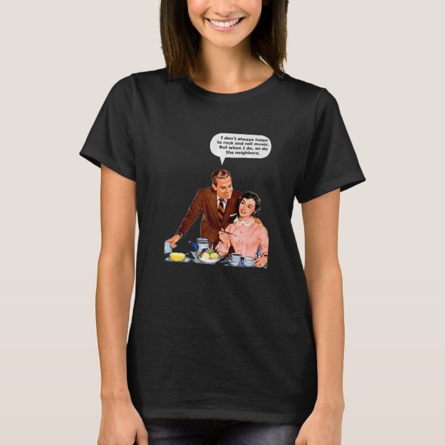 Camiseta No Siempre Escucho Rock Y Roll Retro Coupl (Anverso)