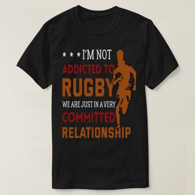 Camiseta No soy adicto a Rugby solo estamos en una muy com (Diseño del anverso)