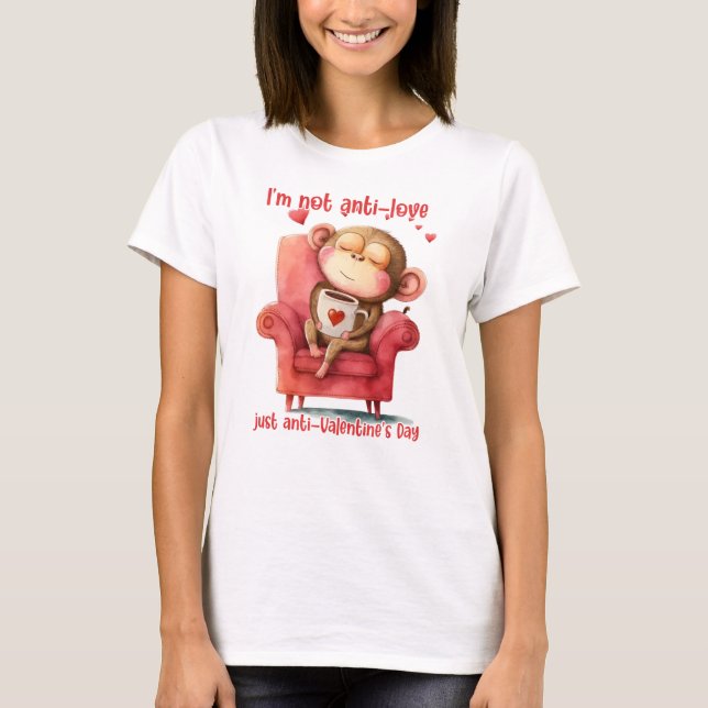 Camiseta No soy anti-amor solo anti-El día de San Valentín (Anverso)