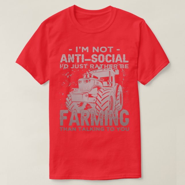 Camiseta No Soy Anti-Id Social Más Bien Que Estar Agravando (Diseño del anverso)