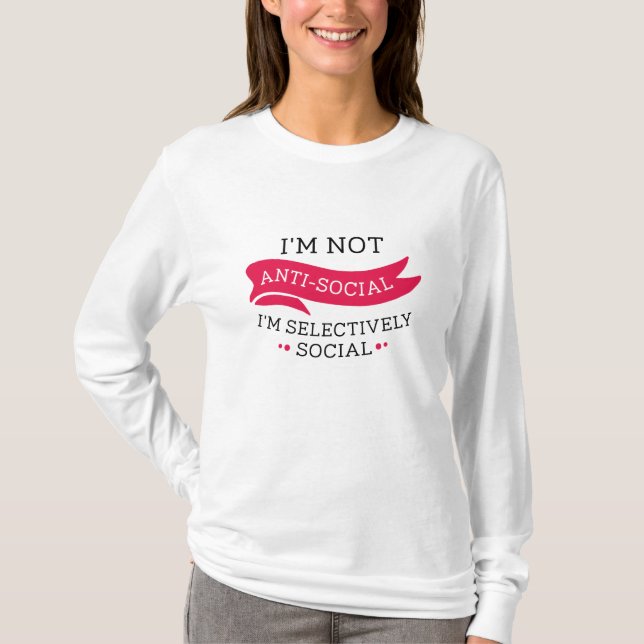 Camiseta No soy antisocial (Anverso)
