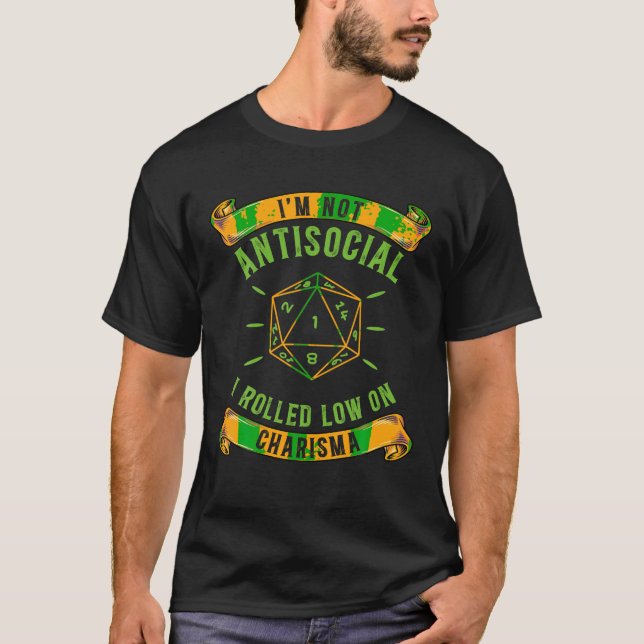 Camiseta No soy antisocial, me fui con la gracia del carism (Anverso)