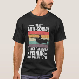 Camiseta No soy antisocial, prefiero estar pescando diverti