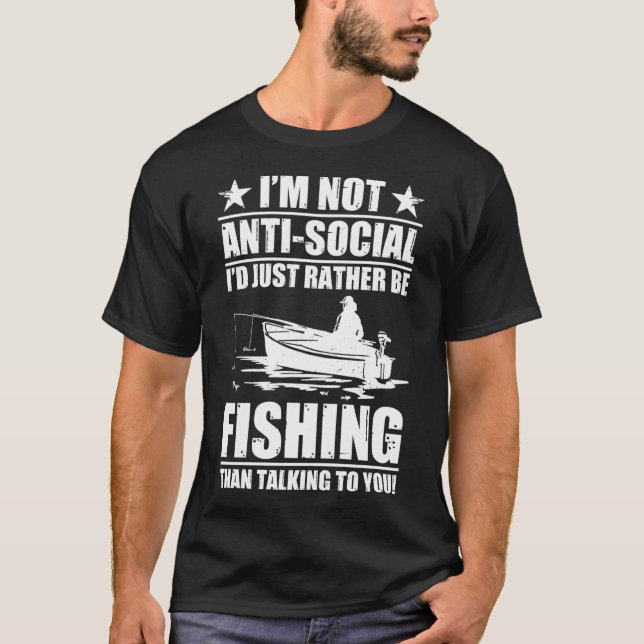 Camiseta No soy antisocial, simplemente prefiero estar pesc (Anverso)
