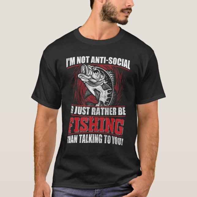 Camiseta No soy antisocial, simplemente prefiero estar pesc (Anverso)