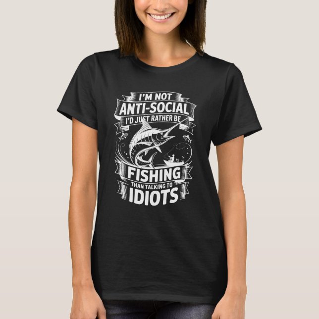 Camiseta No soy antisocial, simplemente prefiero estar pesc (Anverso)