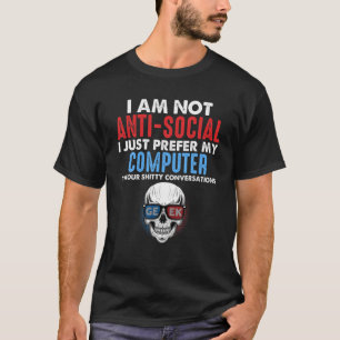 Camiseta No soy antisocial, solo prefiero el divertido de m